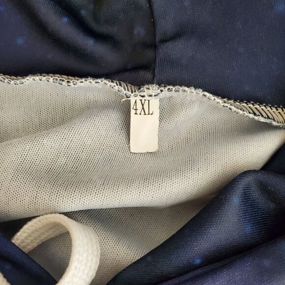 Wolf Galaxy Graphic Hoodie 4XL Unisex Pullover Drawstring Hood Polyester Blend - Picture 3 of 8